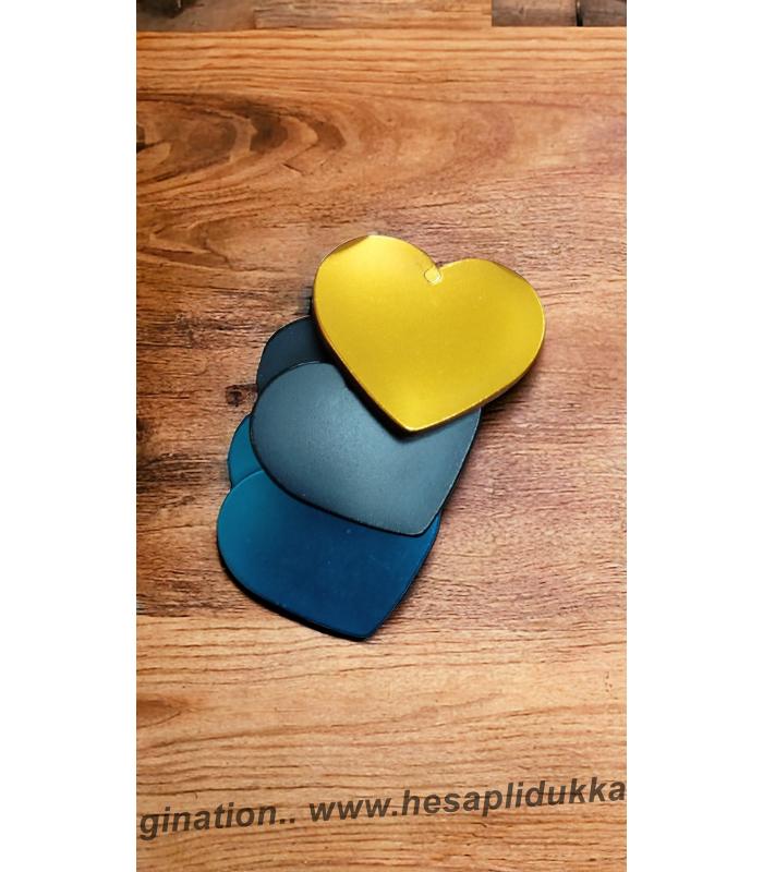 Kalp anahtarlık Aluminyum lazer basklı logo karışık renk